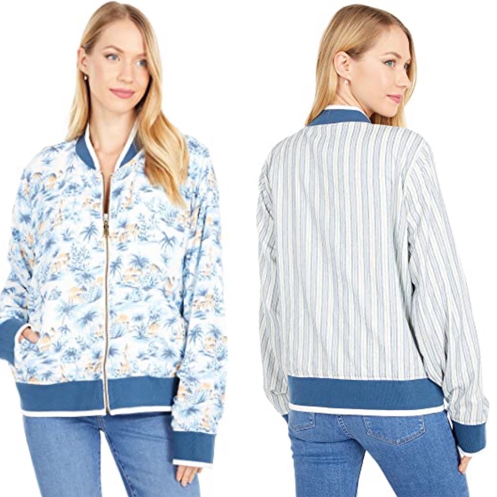NWT Faherty Mandalay Reversible Bomber Jacket - Picture 2 of 6